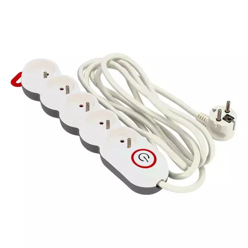 Listwa zasilająca 5 gn. 3x1,5mm 3m, Długość: 3, Liczba gniazd: 5 Schmith