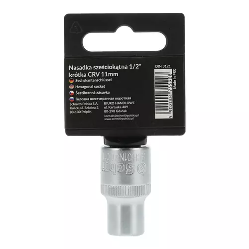 Nasadka sześciokątna AS-DRIVE 1/2" 11 mm, Rozmiar: 11  Schmith