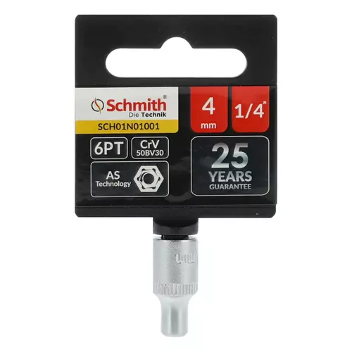 Nasadka sześciokątna AS-DRIVE 1/4" 4 mm, Rozmiar: 4  Schmith