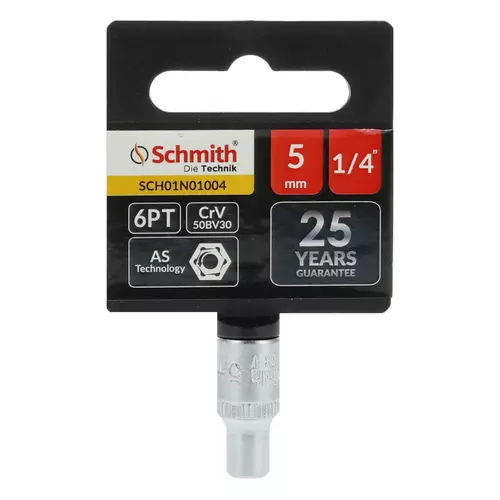 Nasadka sześciokątna AS-DRIVE 1/4" 5 mm, Rozmiar: 5  Schmith