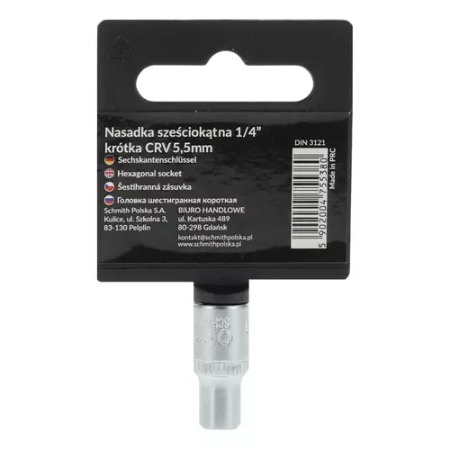 Nasadka sześciokątna AS-DRIVE 1/4" 5,5 mm, Rozmiar: 5,5  Schmith