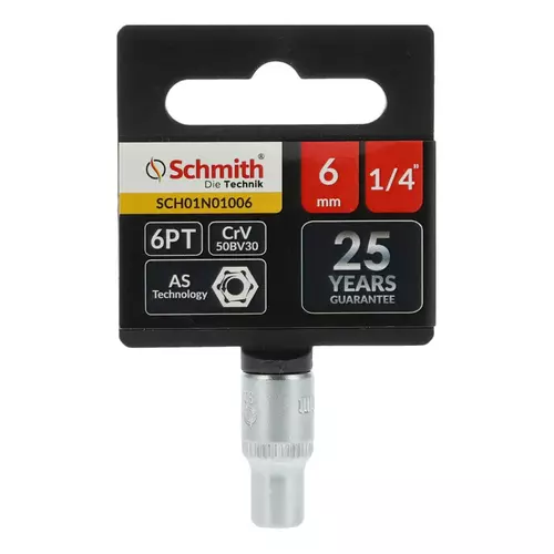 Nasadka sześciokątna AS-DRIVE 1/4" 6 mm, Rozmiar: 6  Schmith