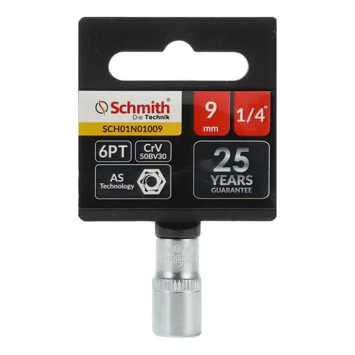 Nasadka sześciokątna AS-DRIVE 1/4" 9 mm, Rozmiar: 9  Schmith