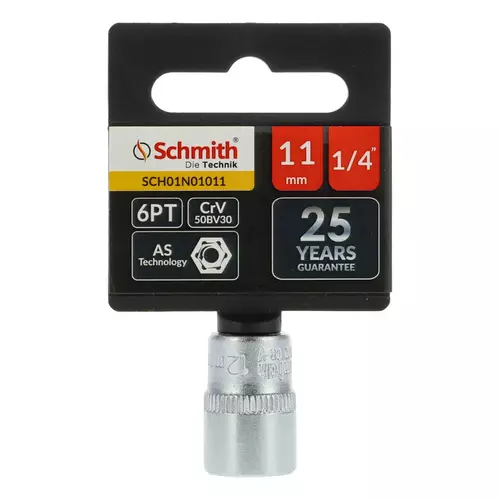 Nasadka sześciokątna AS-DRIVE 1/4" 11 mm, Rozmiar: 11  Schmith