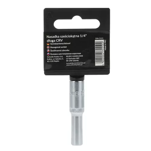 Nasadka sześciokątna długa AS-DRIVE 1/4" 7 mm, Rozmiar: 7  Schmith