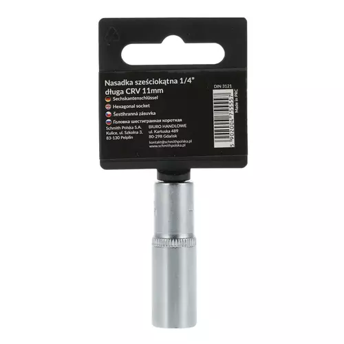 Nasadka sześciokątna długa AS-DRIVE 1/4" 11 mm, Rozmiar: 11  Schmith