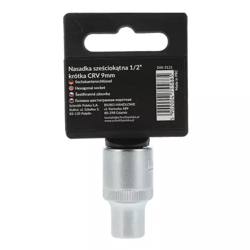 Nasadka sześciokątna AS-DRIVE 1/2" 9 mm, Rozmiar: 9  Schmith