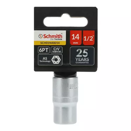 Nasadka sześciokątna AS-DRIVE 1/2" 14 mm, Rozmiar: 14  Schmith