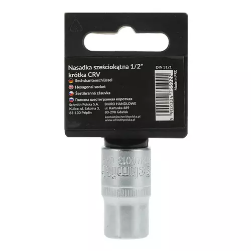 Nasadka sześciokątna AS-DRIVE 1/2" 15 mm, Rozmiar: 15  Schmith