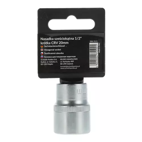 Nasadka sześciokątna AS-DRIVE 1/2" 20 mm, Rozmiar: 20  Schmith