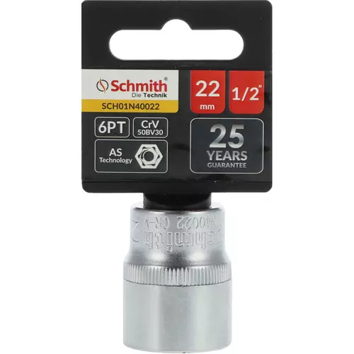 Nasadka sześciokątna AS-DRIVE 1/2" 22 mm, Rozmiar: 22  Schmith