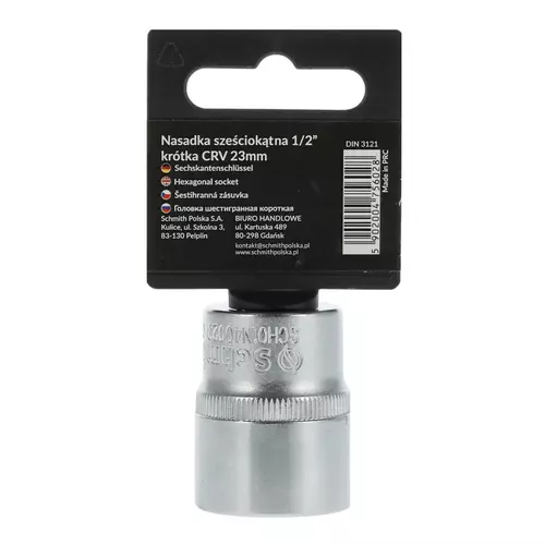Nasadka sześciokątna AS-DRIVE 1/2" 23 mm, Rozmiar: 23  Schmith