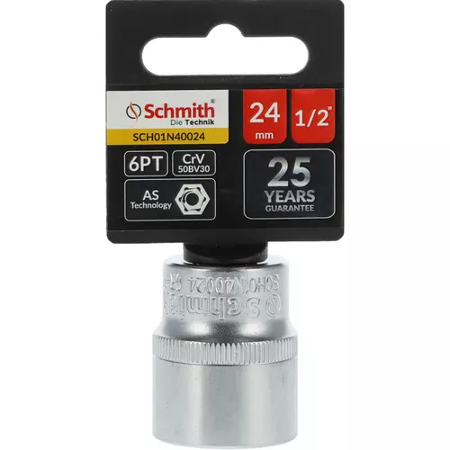 Nasadka sześciokątna AS-DRIVE 1/2" 24 mm, Rozmiar: 24  Schmith