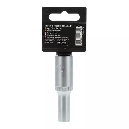 Nasadka sześciokątna długa AS-DRIVE 1/2" 9 mm, Rozmiar: 9  Schmith