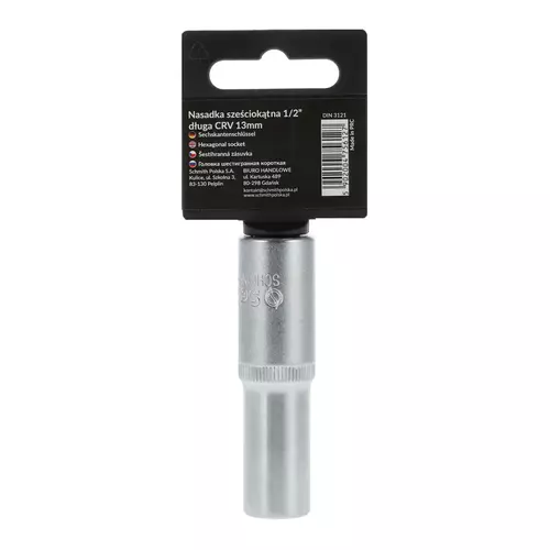 Nasadka sześciokątna długa AS-DRIVE 1/2" 13 mm, Rozmiar: 13  Schmith