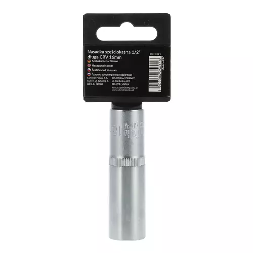 Nasadka sześciokątna długa AS-DRIVE 1/2" 16 mm, Rozmiar: 16  Schmith