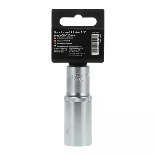 Nasadka sześciokątna długa AS-DRIVE 1/2" 20 mm, Rozmiar: 20  Schmith