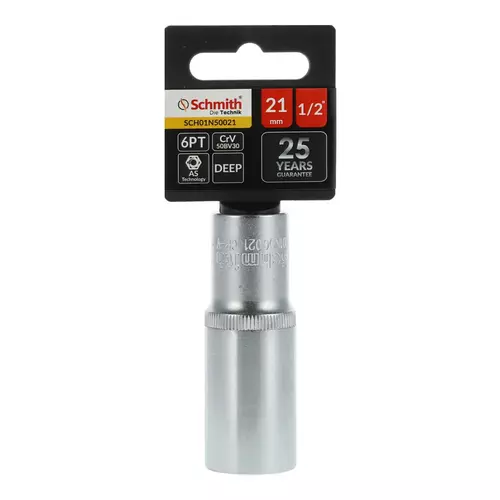Nasadka sześciokątna długa AS-DRIVE 1/2" 21 mm, Rozmiar: 21  Schmith