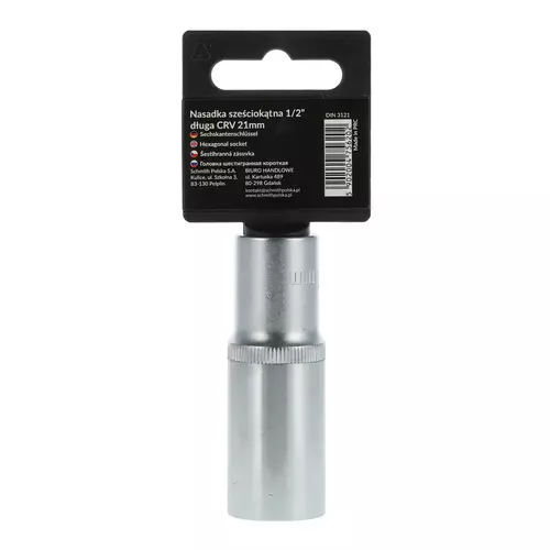 Nasadka sześciokątna długa AS-DRIVE 1/2" 21 mm, Rozmiar: 21  Schmith