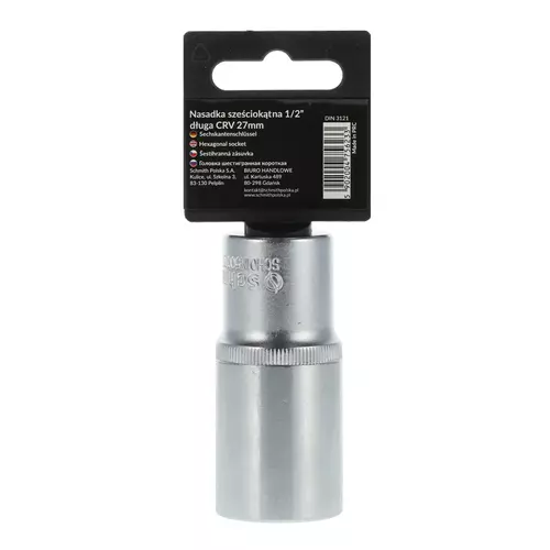 Nasadka sześciokątna długa AS-DRIVE 1/2" 27 mm, Rozmiar: 27  Schmith