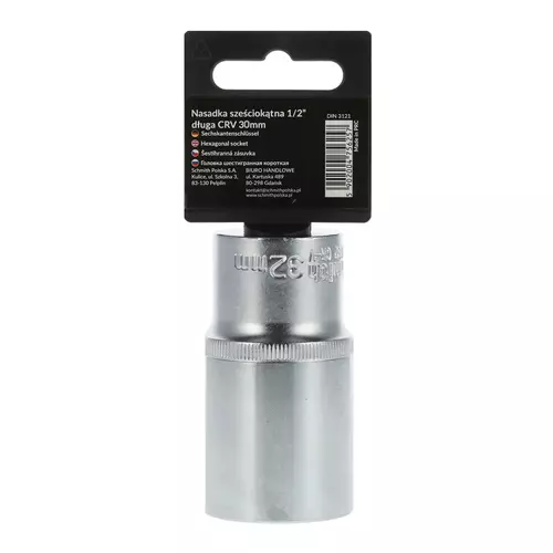 Nasadka sześciokątna długa AS-DRIVE 1/2" 30 mm, Rozmiar: 30  Schmith