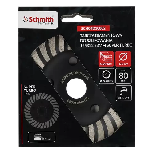 Tarcza diamentowa do szlifowania 125x22,23mm Super Turbo Schmith