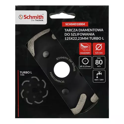 Tarcza diamentowa do szlifowania 125x22,23mm Turbo L Schmith