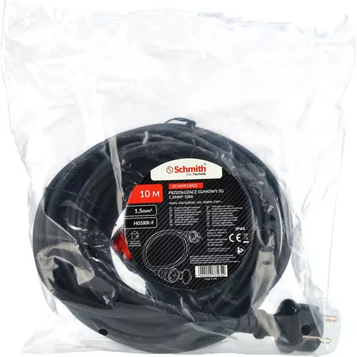 Przedłużacz gumowy 3x1,5mm 10m, Długość: 10 Schmith