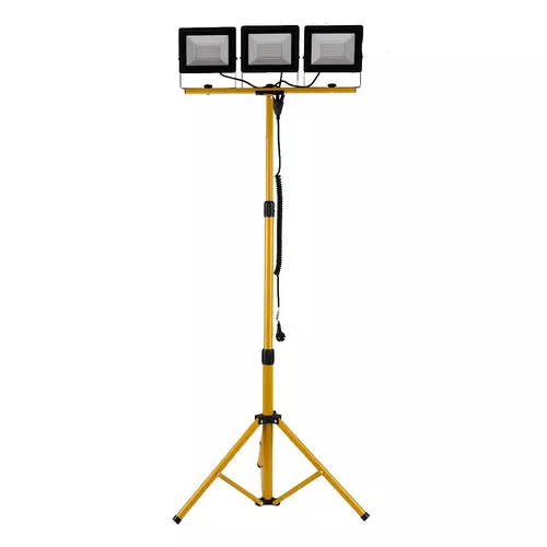 Naświetlacz LED 3x50W slim z żółtym statywem Schmith