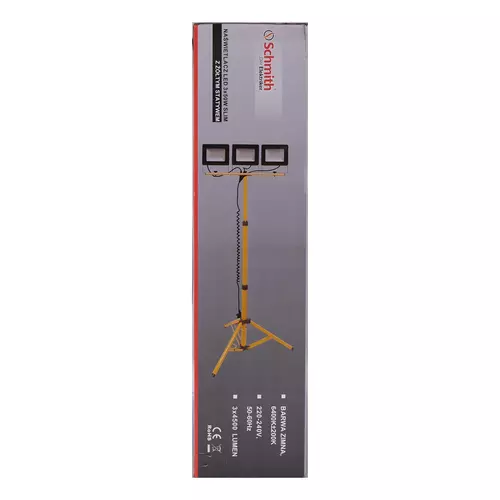 Naświetlacz LED 3x50W slim z żółtym statywem Schmith