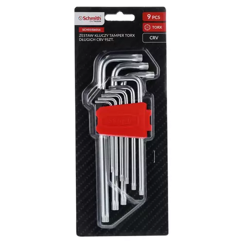Zestaw kluczy Torx CRV długie 9 szt. Schmith
