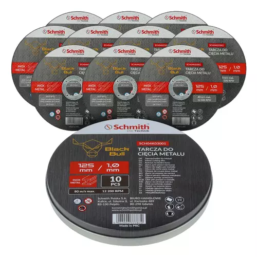 Tarcza do cięcia metalu 125x1mm Black Bull (10 szt.) Schmith