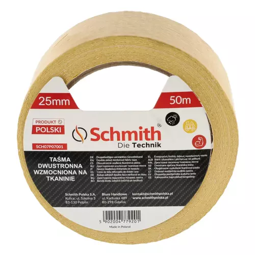 Taśma dwustronna 50 mm 25 m Schmith