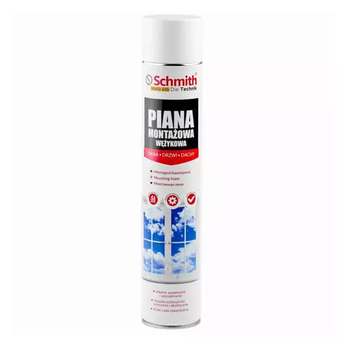 Piana montażowa niskoprężna, z wężykiem 650ml Schmith