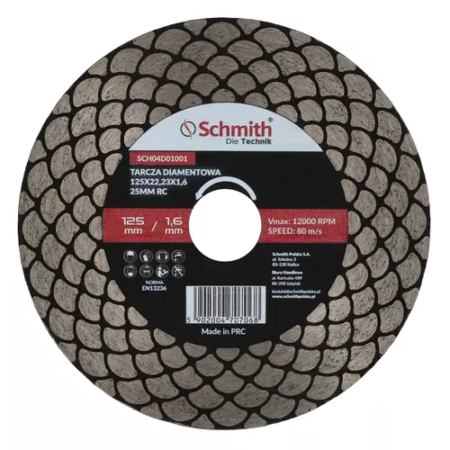 Tarcza diamentowa 125x22,23x1,6 25mm RC Schmith
