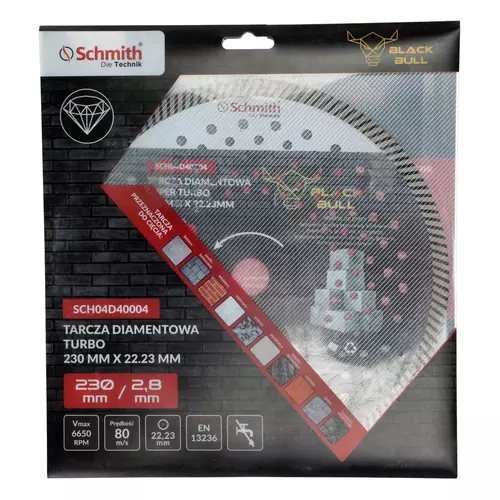 Tarcza diamentowa TURBO 230mm Black Bull Schmith