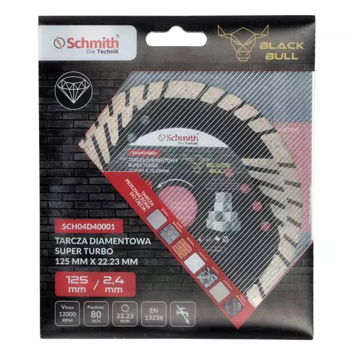 Tarcza diamentowa SUPER TURBO 125mm Black Bull Schmith