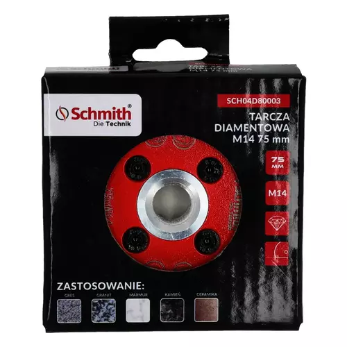 Tarcza diamentowa M14 75mm, Średnica: 75, Typ: ciągła Schmith