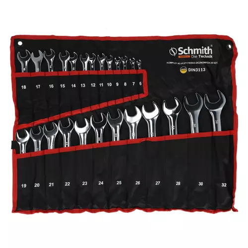 Komplet kluczy płasko-oczkowych 6-32 mm 25 szt. Schmith