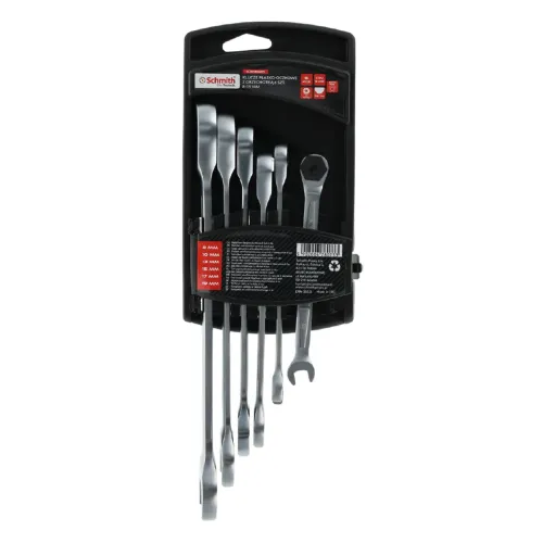 Komplet kluczy płasko-oczkowych z grzechotką 8-19mm 6 szt. Schmith