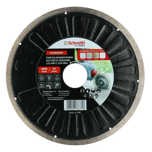Tarcza diamentowa do cięcia ceramiki 125x1,1mm Schmith