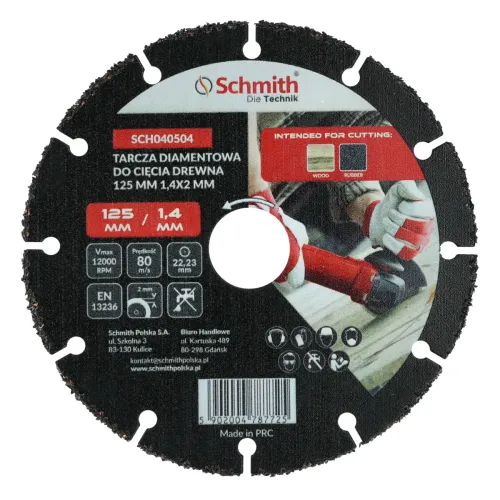 Tarcza diamentowa do cięcia drewna 125x1,4mm Schmith