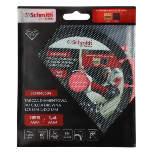 Tarcza diamentowa do cięcia drewna 125x1,4mm Schmith