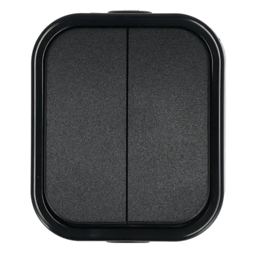 Włącznik natynkowy podwójny IP56, Typ: podwójny, Kolor: Czarny Schmith