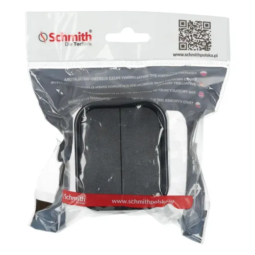 Włącznik natynkowy podwójny IP56, Typ: podwójny, Kolor: Czarny Schmith