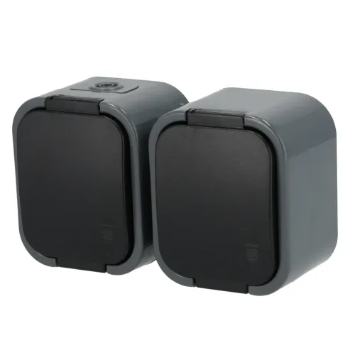 Gniazdo bryzgoodporne, podwójne IP54 Schmith