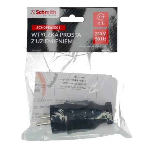Wtyczka prosta z uziemieniem, Rodzaj: wtyczka prosta Schmith