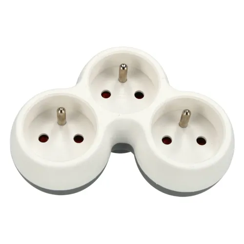 Adapter z trzema gniazdami, Rodzaj: 3 gniazdowy, Uziemienie: Tak Schmith