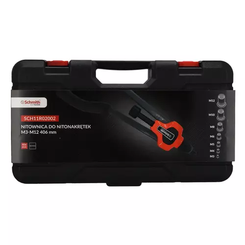 Nitownica dźwigniowa 2w1 do nitów 2,4-6,4mm i nitonakrętek M3-M12 406mm Schmith