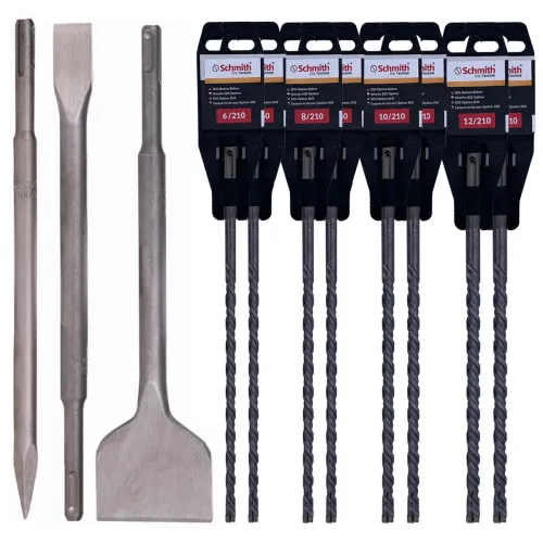 Zestaw wierteł 6-12 mm i dłut SDS+ Schmith